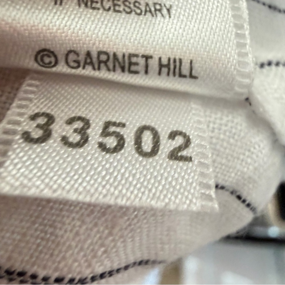 Garnet Hill White Stripe Linen Tunic Shirt Size Medium 23931 - Picture 8 of 9